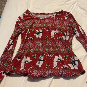 Christmas llama long sleeve